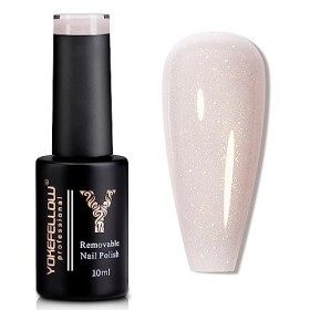 YOKEFELLOW Vernis Semi Permanent Pailleté Rose, Soak Off UV LED Vernis Gel UV Semi Permanent Pailleté Rose French Manucure Na