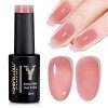 YOKEFELLOW Vernis Semi Permanent Pailleté Rose, Soak Off UV LED Vernis Gel UV Semi Permanent Pailleté Rose French Manucure Na