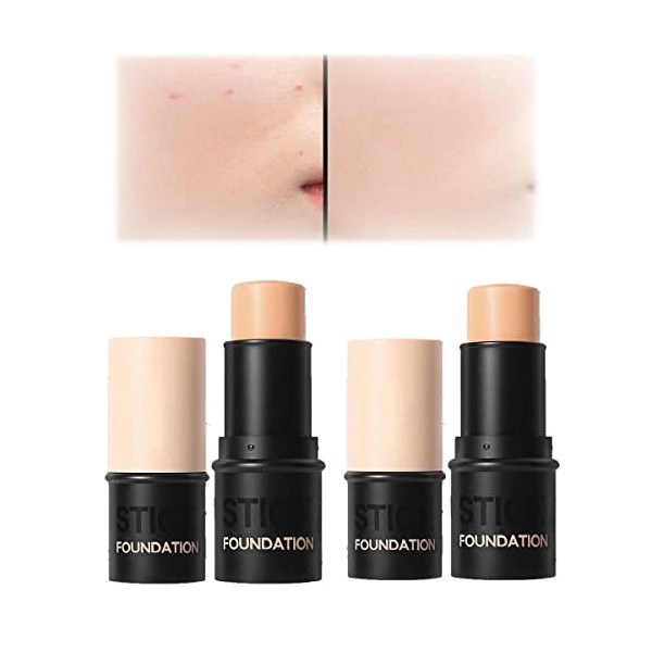 2In1 Concealer and Foundation Stick, Lightweight Matte Multi-Purpose Foundation Stick, Long-Lasting Waterproof Foundation Sti