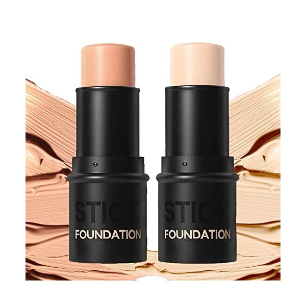 2In1 Concealer and Foundation Stick, Lightweight Matte Multi-Purpose Foundation Stick, Long-Lasting Waterproof Foundation Sti