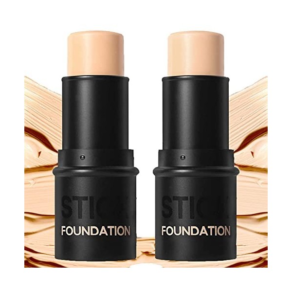 2In1 Concealer and Foundation Stick, Lightweight Matte Multi-Purpose Foundation Stick, Long-Lasting Waterproof Foundation Sti