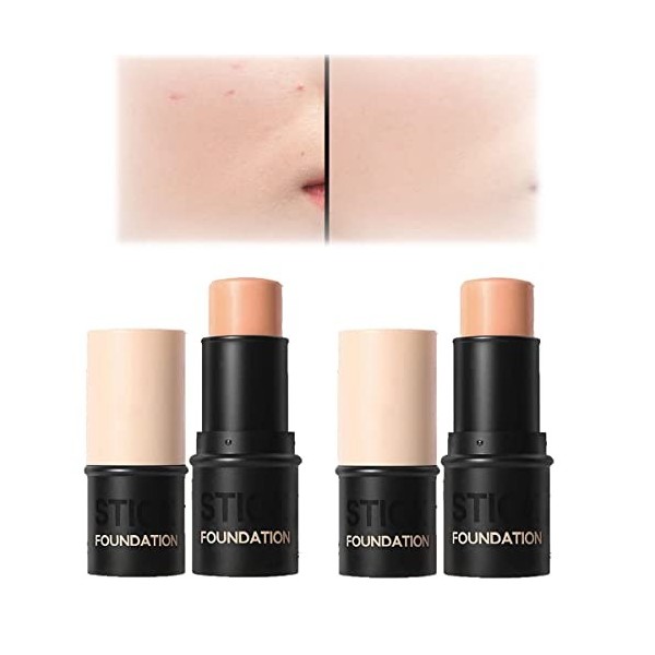 2In1 Concealer and Foundation Stick, Lightweight Matte Multi-Purpose Foundation Stick, Long-Lasting Waterproof Foundation Sti