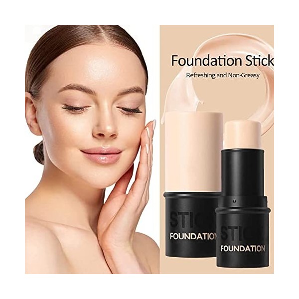 2In1 Concealer and Foundation Stick, Lightweight Matte Multi-Purpose Foundation Stick, Long-Lasting Waterproof Foundation Sti