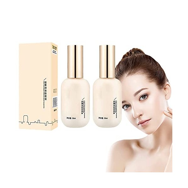 Light Fog Makeup Holding Liquid Foundation，Hydrating Waterproof and Light Long Lasting Foundation. 2 Natural 