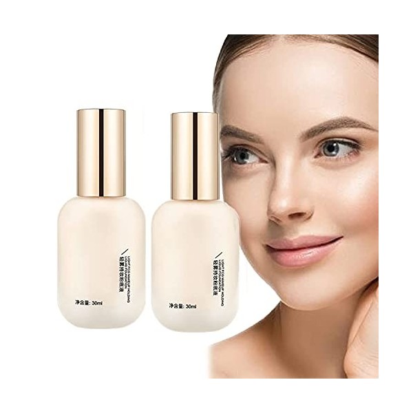 2PCS Hydrating Waterproof And Light Long Lasting Foundation, Light Fog Makeup Holding Liquid Foundation, Creamy Liquid Founda