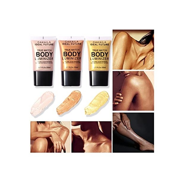 Générique Fond de Teint pour Le Visage et Le Corps Highlight Smooth Highlighter Shimmer Body Glow Makeup Liquid Liquid Fond D