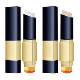 Bâton anti-cernes à changement de couleur 2 en 1 avec pinceaux cosmétiques Bâton anti-cernes de maquillage longue durée Bâton
