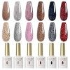 ROSALIND Lot Vernis Semi Permanent Blanc Rose Clair Rose Couleur dAvoine 6 Couleurs Vernis à Ongles Gel Semi-permanents UV L