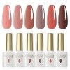 ROSALIND Lot Vernis Semi Permanent Blanc Rose Clair Rose Couleur dAvoine 6 Couleurs Vernis à Ongles Gel Semi-permanents UV L