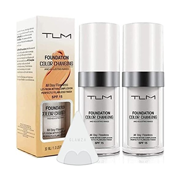 TLM Fond de teint anti-cernes changeant de couleur – x3 30 ml Crème de maquillage naturelle impeccable qui se mélange à nimp