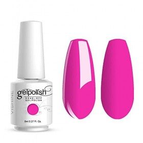 Vishine 8ml Vernis à Ongles Gel Semi Permanent UV LED aux 298 Couleurs Divers pour Nail Art Manucures Rose 099