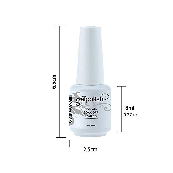 Vishine 8ml Vernis à Ongles Gel Semi Permanent UV LED aux 298 Couleurs Divers pour Nail Art Manucures Rose 099