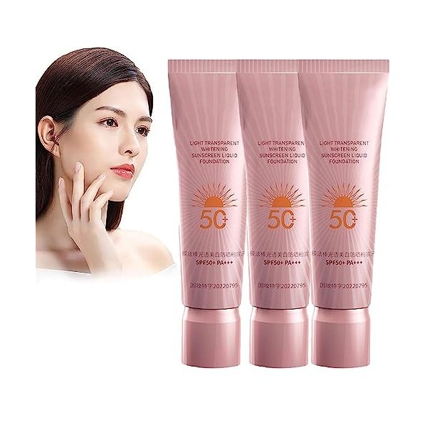 MIDUNU 3 in 1 Whitening Sunscreen Foundation, Spf50+ Sunscreen Cream, Korean Whitening Sunscreen Foundation, Sunscreen Concea