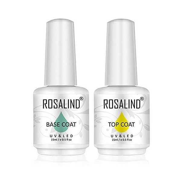 ROSALIND 15ml Color Nail Gel Vernis Semi Permanent Pastel Jaune,Bleu Rose Vernis à Ongles UV Gel lampe Nail 6pcs Polish Ongle