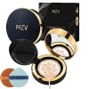MZV Air Cushion BB Cream Waterproof Foundation, Water Bead Tricolor Latte Concealer Cushion, Long-lasting Moisturizing Air Cu