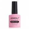 AIMEILI Base Coat de Vernis Gel Semi-Permanent Vernis à Ongles UV LED Soak Off Gel Polish 10ml