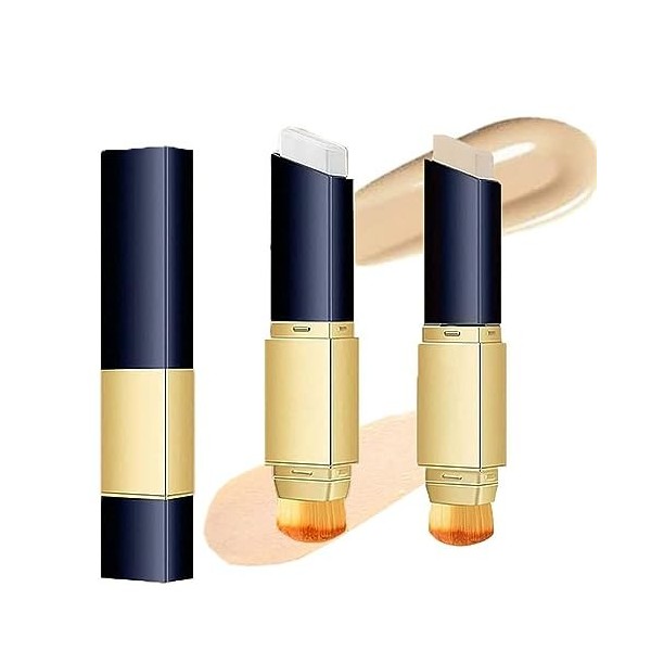 Double Sided Concealer with Brush, Dual Action Full Coverage Foundation Stick, 2-in-1 Colour Changing Full Coverage Foundatio