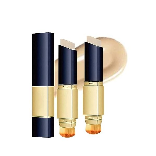 Double Sided Concealer with Brush, Dual Action Full Coverage Foundation Stick, 2-in-1 Colour Changing Full Coverage Foundatio