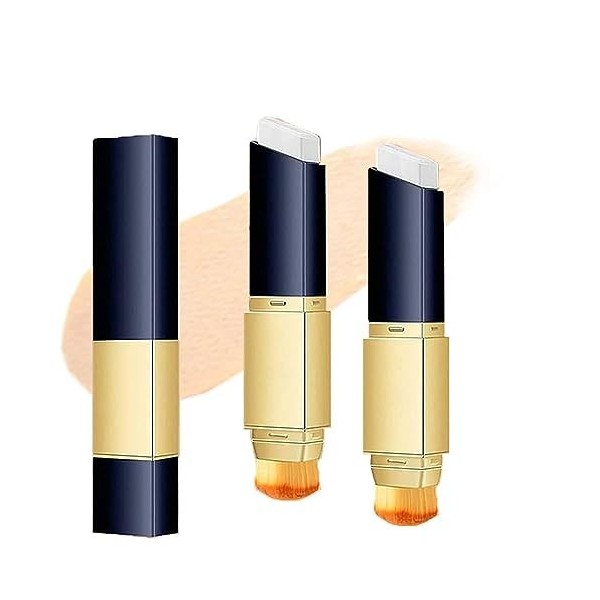 Double Sided Concealer with Brush, Dual Action Full Coverage Foundation Stick, 2-in-1 Colour Changing Full Coverage Foundatio