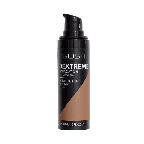 GOSH Fond de teint Dextreme Full Coverage 30 ml I Maquillage liquide hydratant pour un teint impeccable I Maquillage vegan à 