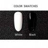 Vishine Lot de 2 Couleurs Blanc et Noir Vernis à Ongles Gel Semi Permanent Soak Off UV LED Gel Nail Polish Nail Art Manucure 