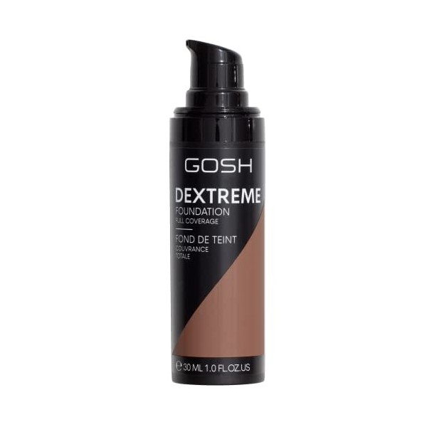 GOSH Fond de teint Dextreme Full Coverage 30 ml I Maquillage liquide hydratant pour un teint impeccable I Maquillage vegan à 