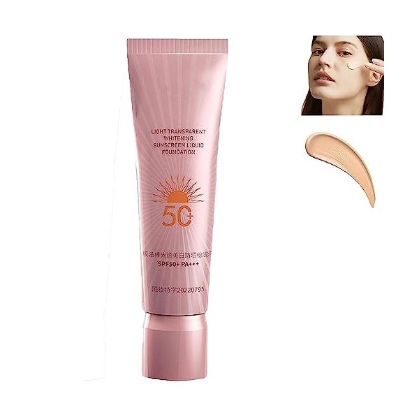 3 in 1 Whitening Sunscreen Foundation,Korean Whitening Sunscreen Foundation,Sunscreen Concealer,Waterproof Foundation Makeup 