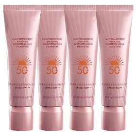 NELLN Fond de Teint Solaire blanchissant, crème Solaire blanchissante 3 en 1, Fond de Teint Liquide Solaire blanchissant Tran