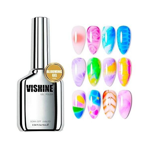 Vishine 16ml Matte Top Coat Vernis à Ongles Semi-permanent Effect Matte, Vernis Gel Soak Off UV LED pour Nail Art Manicure 00