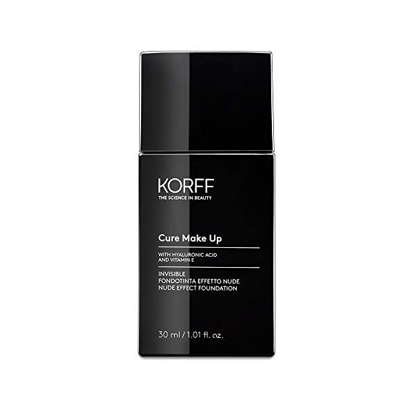 Korff Invisible fond de teint Fluide Effet Nude, Coprice Moyen-Bassa, Modulable, Texture légère et Soie, Enrichi avec acide h