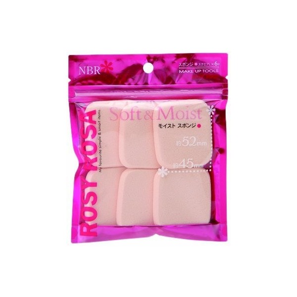 Rosy Rosa Make Up Moist Sponge - Square L - 6pc by Rosy Rosa