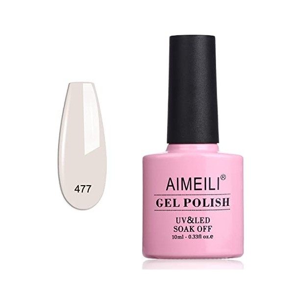 AIMEILI Vernis à Ongles Gel Naturel Transparent Nude Rose, Vernis Semi Permanent Gelée de Cristal Gel Soak Off UV LED Manucur