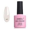 AIMEILI Vernis à Ongles Gel Naturel Transparent Nude Rose, Vernis Semi Permanent Gelée de Cristal Gel Soak Off UV LED Manucur