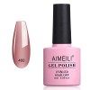 AIMEILI Vernis à Ongles Gel Naturel Transparent Nude Rose, Vernis Semi Permanent Gelée de Cristal Gel Soak Off UV LED Manucur