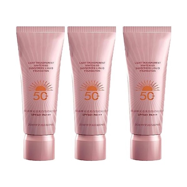 Fond de teint crème solaire 3 en 1 - Fond de teint crème BB - Fond de teint liquide - 30 g 3 pièces 