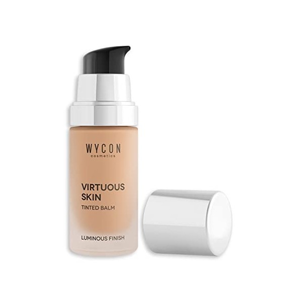 WYCON Cosmetics VIRTUOUS SKIN - Fond de Teint Liquide Vegan Finition Éclat Naturel, Effet Lissé et Repulpé, Couvrance Légère 