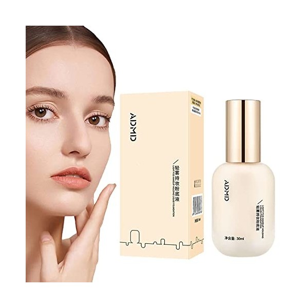 Hydrating Waterproof and Light Long Lasting Foundation, ADMD Light Fog Makeup Holding Liquid Foundation - Moisturizing and Co