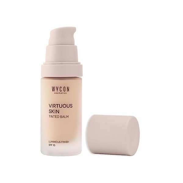 WYCON Cosmetics VIRTUOUS SKIN - Fond de Teint Liquide Vegan Finition Éclat Naturel, Effet Lissé et Repulpé, Couvrance Légère 