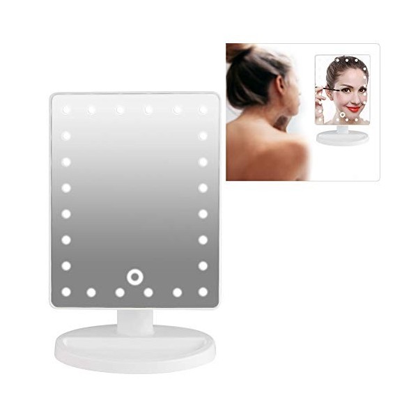 Sonew Miroir de Maquillage Miroir de Courtoisie avec Lumières, Miroir Cosmétique Grossissant 10 Fois Plus Clair pour Le Maqui