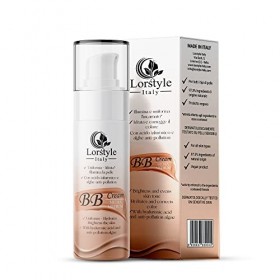 Lorstyle BB Crème 3 en 1 - Crème hydratante visage teinte - à lAcide Hyaluronique et aux Algues Antipollution - Effet Unifor