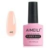 AIMEILI Vernis Semi Permanent Gel Rubber Base Coat Rose Nude Couleur Gel Polish UV LED Renforcement et Réparation de Manucure