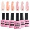 AIMEILI Vernis Semi Permanent Gel Rubber Base Coat Rose Nude Couleur Gel Polish UV LED Renforcement et Réparation de Manucure