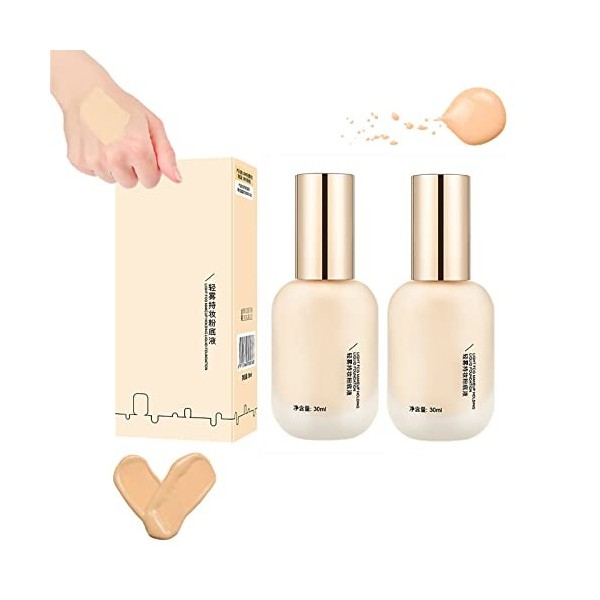 Hydrating Waterproof and Light Long Lasting Foundation, Concealer Foundation Cream, Light Makeup Holding Liquid Foundation, f