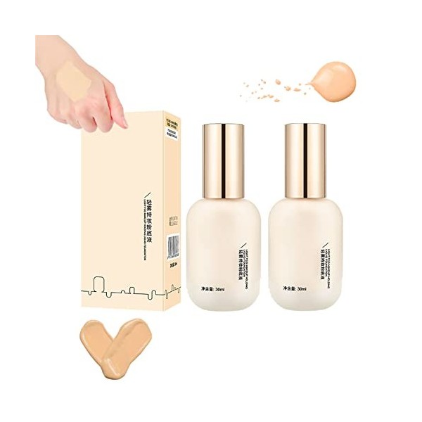 Hydrating Waterproof and Light Long Lasting Foundation, Concealer Foundation Cream, Light Makeup Holding Liquid Foundation, f