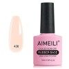 AIMEILI Vernis Semi Permanent Gel Rubber Base Coat Rose Nude Couleur Gel Polish UV LED Renforcement et Réparation de Manucure