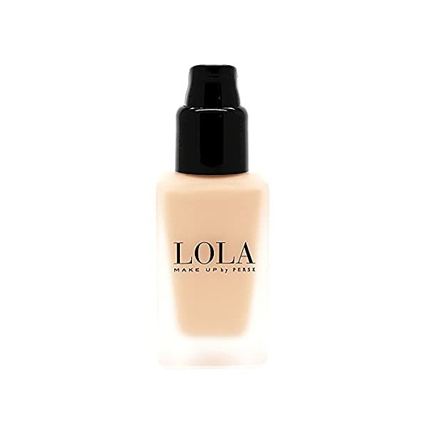 Lola Make-Up Fond de teint liquide mat longue durée sans défaut, léger, couverture complète, à construire, durable, végétalie