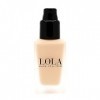 Lola Make-Up Fond de teint liquide mat longue durée sans défaut, léger, couverture complète, à construire, durable, végétalie