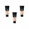 Maybelline New York Fond de teint Fluide Fit Me Matte & Poreless - 124 Sable, Lot de 3 3 x 30ml 