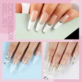 PEACECOLOR 15ML Clear Gel Construction Ongle UV - Extension et Modelage, Gel Niveleur Pour Les Surfaces Rugueuses Des Ongles 