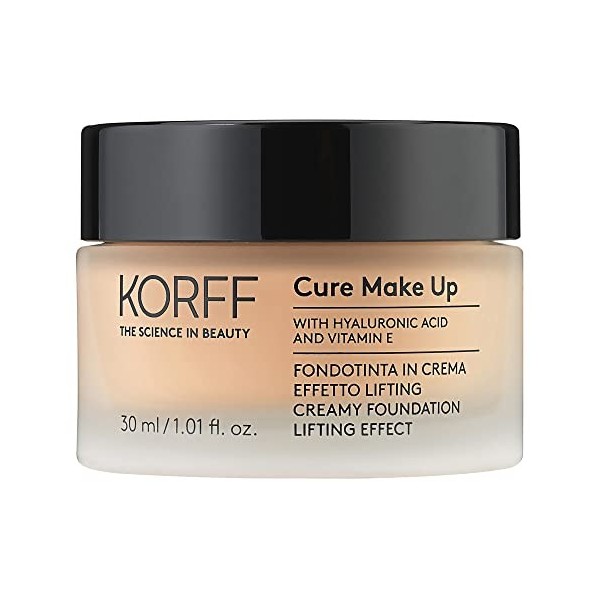 Korff Fondoteint crème Effet Lifting, coprise moyenne élevée avec acide hyaluronique et vitamine E, Texture fondante et Creme